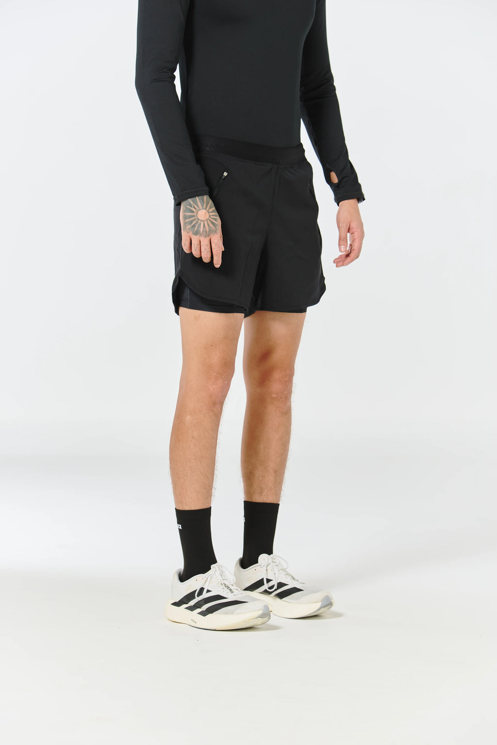 Pantaloneta running 5" - Negro