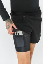 Pantaloneta running 5" - Negro