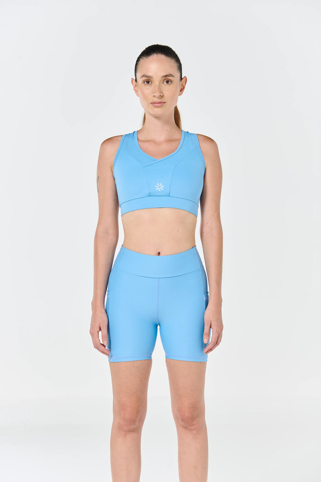 Top Running Cruzado - Azul Glaciar