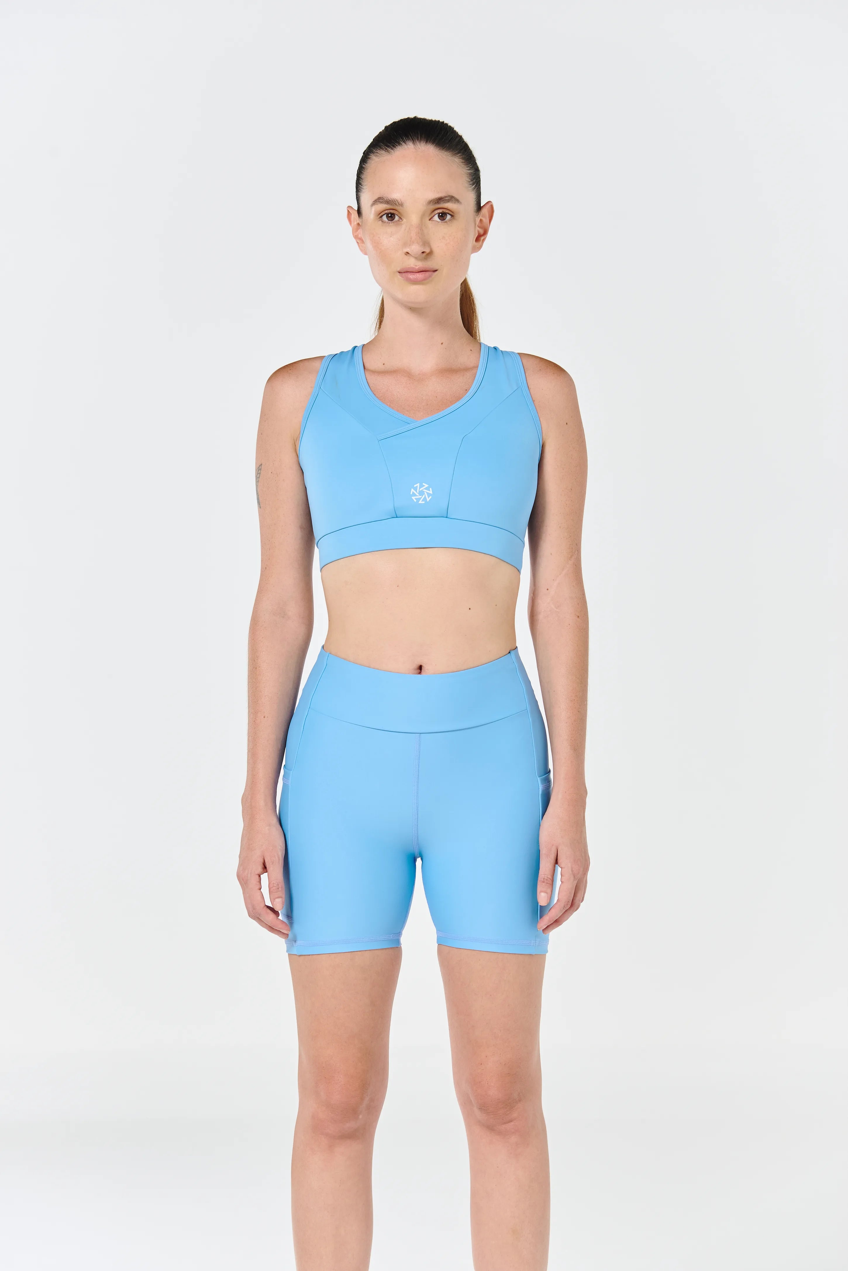 Top Running Cruzado - Azul Glaciar